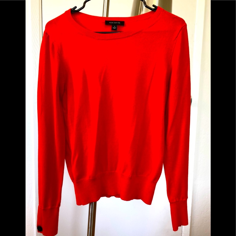 Bright Orange Comfy Sweater with show button cuffs